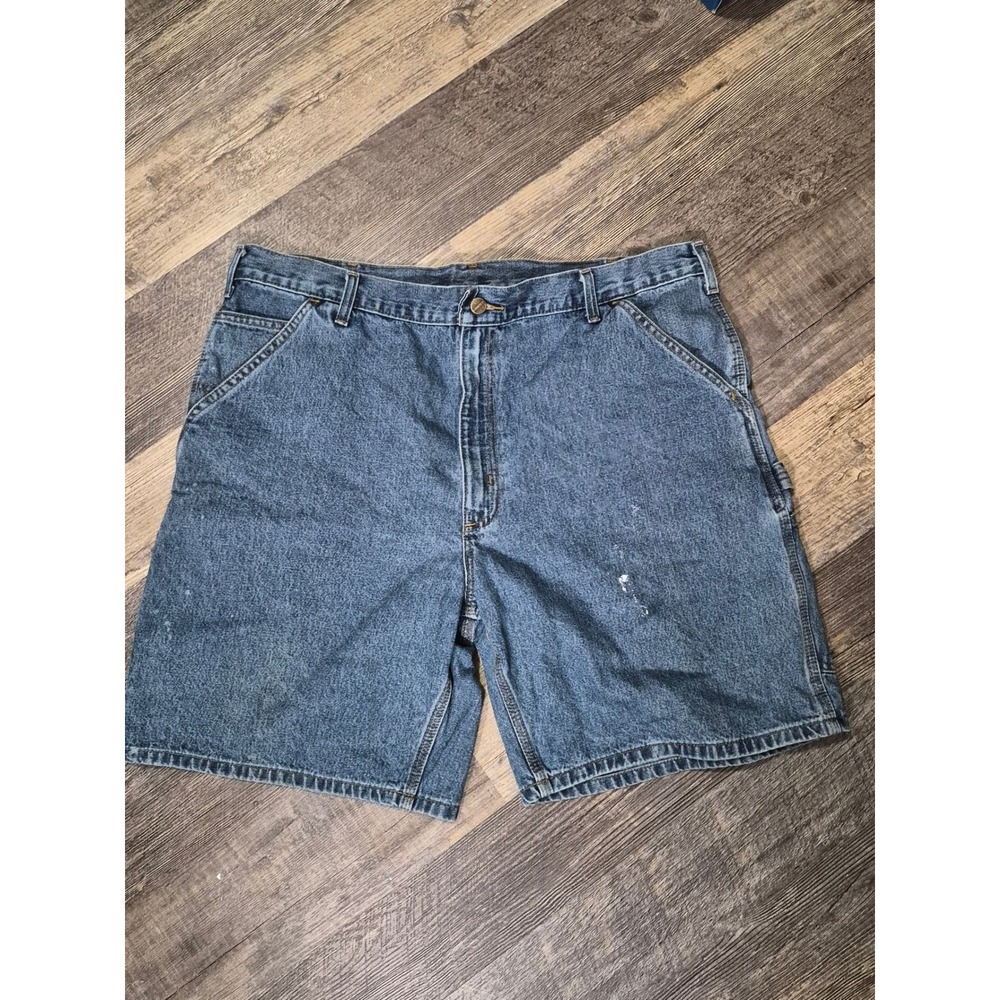 Carhartt Mens Relaxed Fit Carpenter Denim Shorts Blue Mid Wash Utility W40